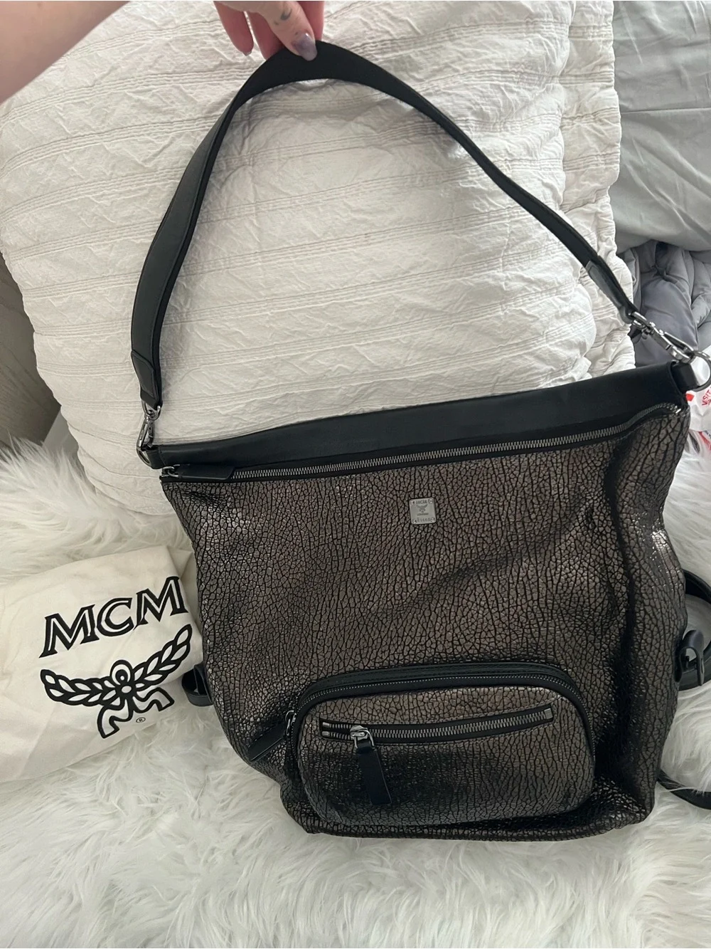 LIKE NEW Convertable MCM Backpack or Top Handle Bag